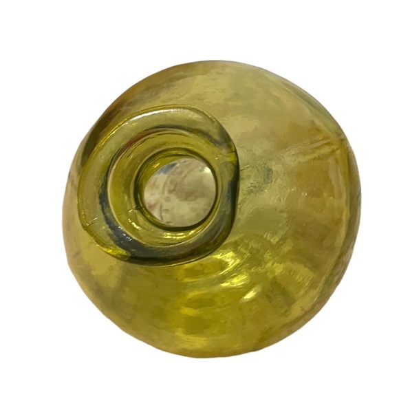 San Miguel Glass Vase Yellow Bulb Shaped Recycled - Picture 5 of 8